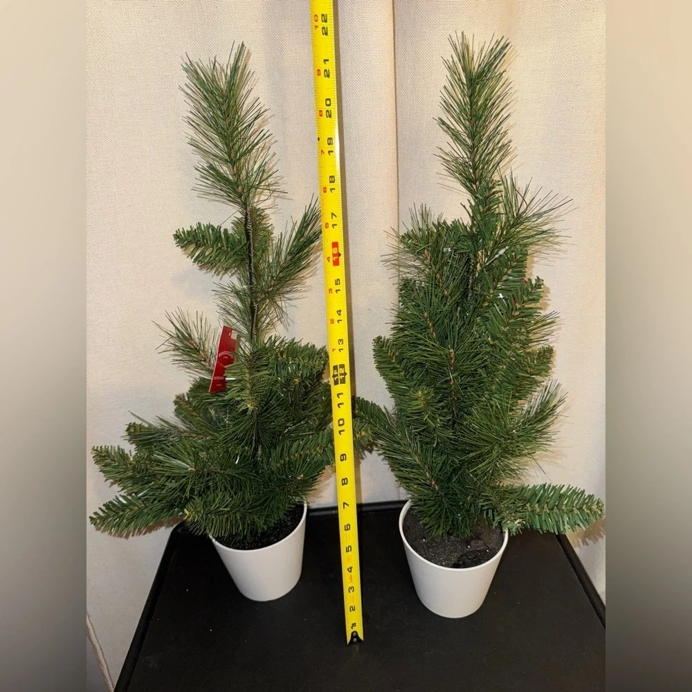 Christmas Two Potted Mini trees Wondershop